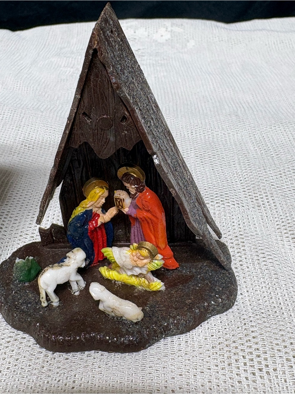 Vintage 60s Miniature Plastic Nativity Set Hong Kong